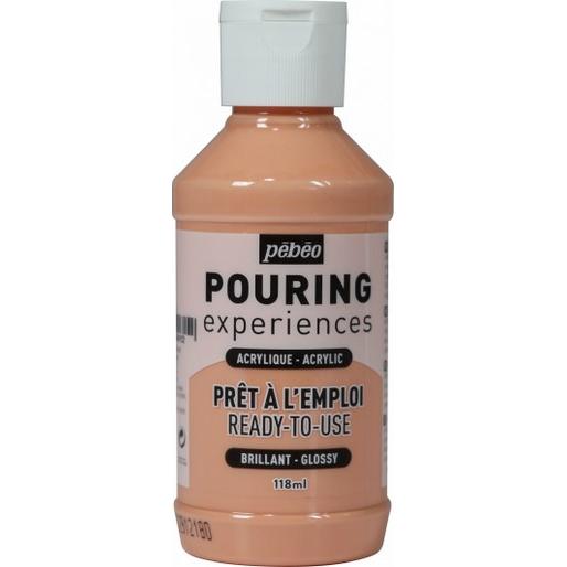 Pebeo, Künstlerfarbe + Bastelfarbe, Pouring Experiences (Rosabeige, 118 ml)