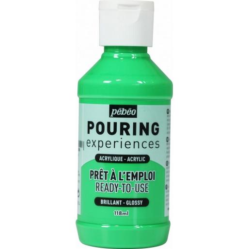 Pebeo, Künstlerfarbe + Bastelfarbe, Pouring Experiences (Lichtgrün, 118 ml)