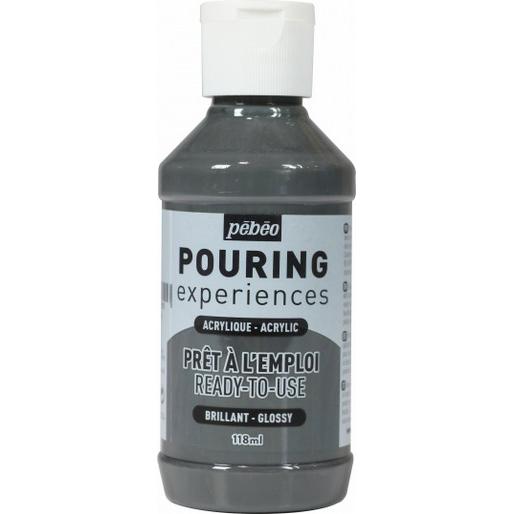 Pebeo, Künstlerfarbe + Bastelfarbe, Pouring Experiences (Grau, 118 ml)