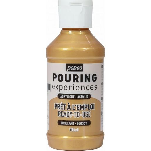 Pebeo, Künstlerfarbe + Bastelfarbe, Pouring Experiences (Gold, 118 ml)