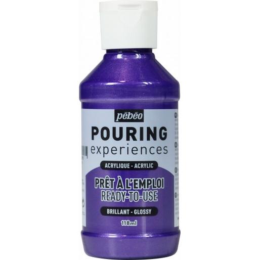 Thumbnail - Pebeo, Künstlerfarbe + Bastelfarbe, Pouring Experiences (Violett Metallic, 118 ml)