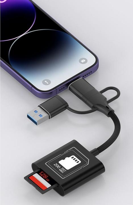 Actual product image PowerGuard 3-in-1 DualStore SD V30 Mobile Kartenleser USB-C USB-A Lightning (Lightning, USB 3.1, USB-C)