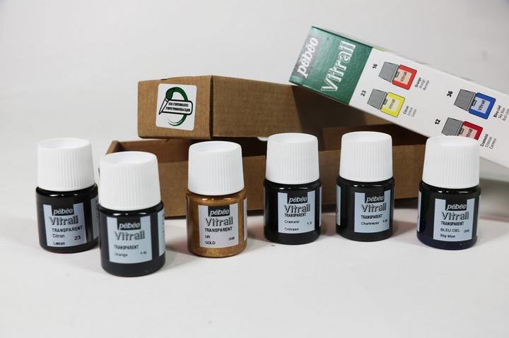 Actual product image Pebeo Set Vitrail Initiation 6 Assorted Bottles (20 ml)