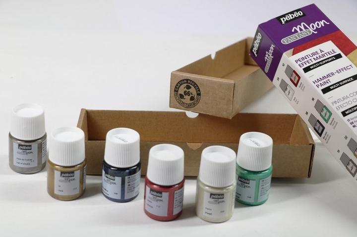 Actual product image Pebeo Set Initiation Fantasy Moon 6 Assorted Bottles (Perle, Smoke veil, Gold, Crimson, Metallic blue, Emerald green, 20 ml)