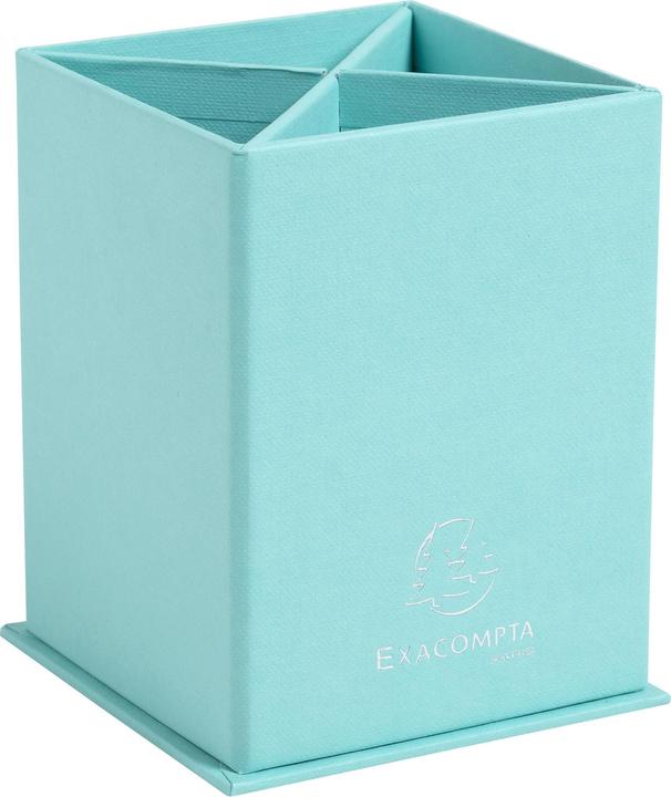 Image du produit Exacompta Pot à crayons carré 4 compartiments carton Teksto - Vert d'eau