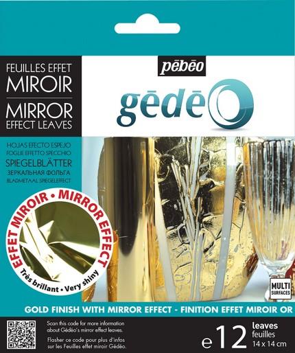 Pebeo Gédéo Pack Of 12 Mirror Effect Metal Leaves Gold (Gold finish)