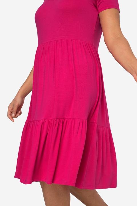 Image du produit Janet & Joyce Robe en jersey, avec décolleté rond et manches courtes. Base volantée (42)