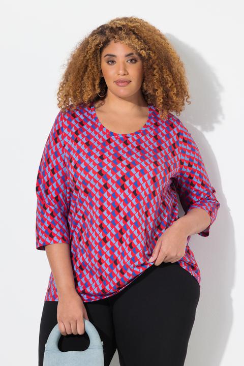 Produktbild Ulla Popken Shirt, bedruckt, A-Linie, Rundhals, 3/4-Arm (50, 52)