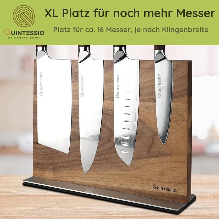 Produktbild Quintessio XL Premium Messerblock magnetisch ohne Messer Walnuss