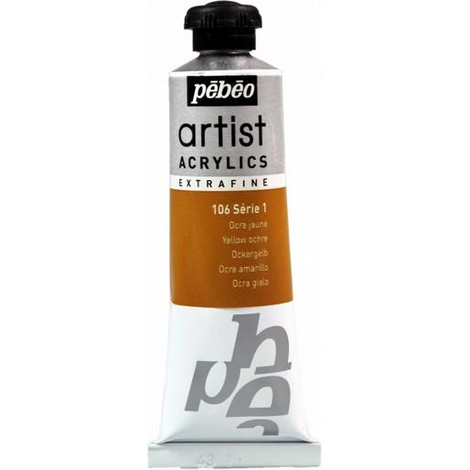 Pebeo, Künstlerfarbe + Bastelfarbe, Artist Acrylics Extrafein Acrylfarben (Ockergelb, 37 ml)