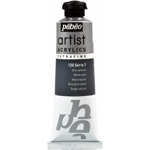 Pebeo, Künstlerfarbe + Bastelfarbe, Artist Acrylics Extrafein Acrylfarben (Veloursgrau, 37 ml)