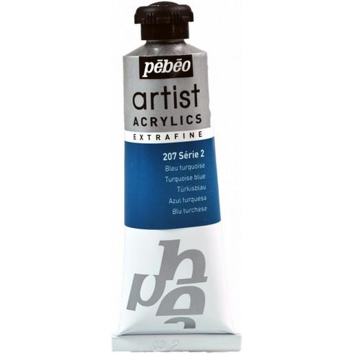 Pebeo, Künstlerfarbe + Bastelfarbe, Artist Acrylics Extrafein Acrylfarben (Türkisblau, 37 ml)