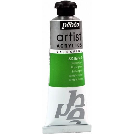 Pebeo, Künstlerfarbe + Bastelfarbe, Artist Acrylics Extrafein Acrylfarben (Brillantgrün, 37 ml)