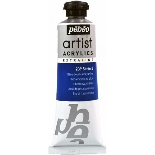 Pebeo, Künstlerfarbe + Bastelfarbe, Artist Acrylics Extrafein Acrylfarben (Phtalocyaninblau, 37 ml)