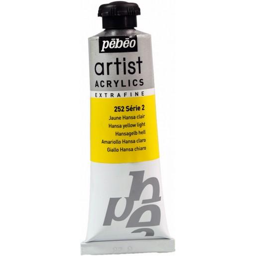 Pebeo, Künstlerfarbe + Bastelfarbe, Artist Acrylics Extrafein Acrylfarben (Hansagelb Hell, 37 ml)