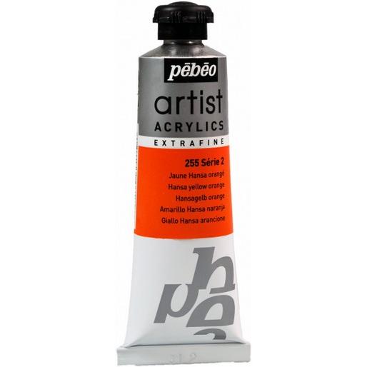 Pebeo, Künstlerfarbe + Bastelfarbe, Artist Acrylics Extrafein Acrylfarben (Hansagelb Goldorange, 37 ml)