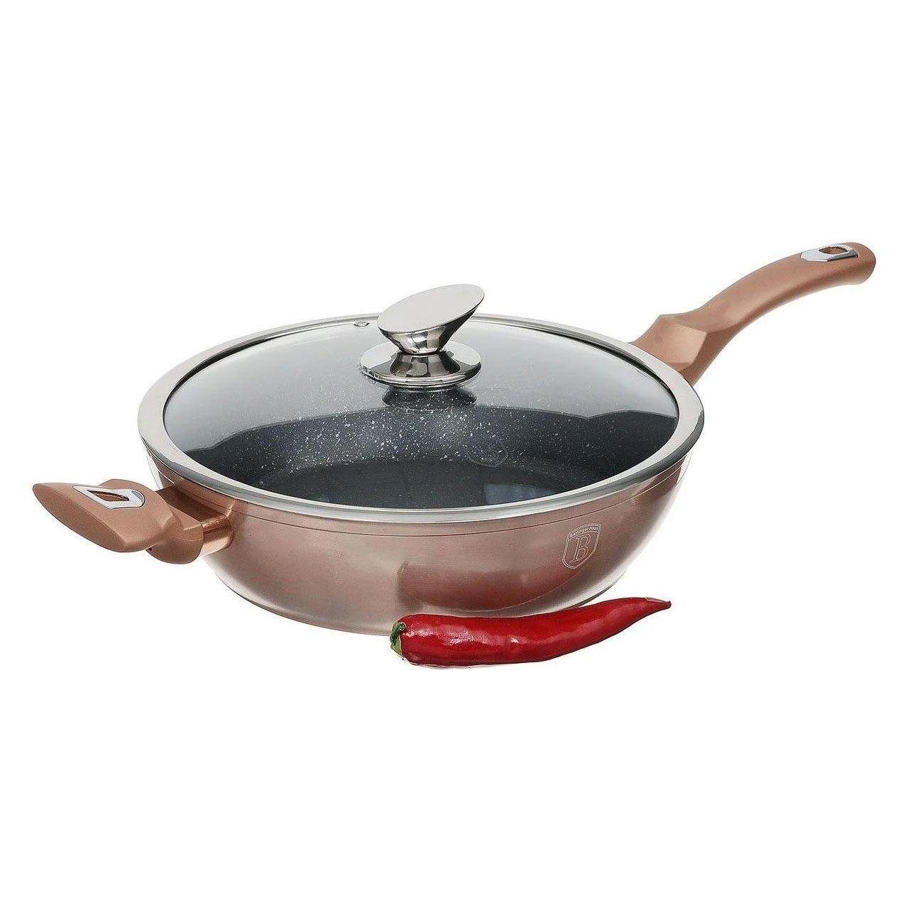 BerlingerHaus 28cm Granitinė Skelė Berlinger Huis Metallic Lijn Rosegold Bh-1518-N, Pan + Steelpan, Roze