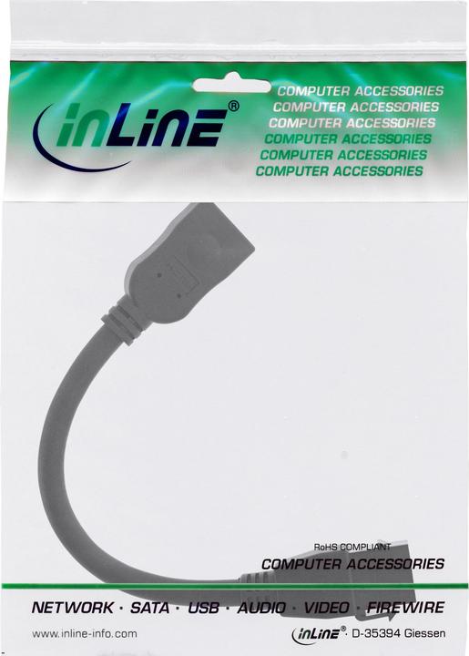 Actual product image InLine ® HDMI Keystone adapter cable 4K/30Hz, HDMI A female/female, black, 0.2m (HDMI, 20 cm)