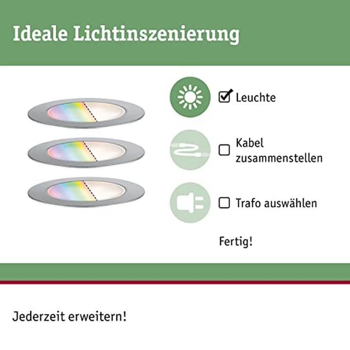 Produktbild Paulmann 94752 Beleuchtungssystem Plug & Shine LED-Ausseneinbauleuchten Basis-Set LED 6 W (100 lm, IP67)