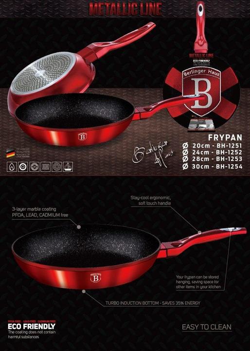 Produktbild BerlingerHaus FRYER GRANITE 20cm Red METALLIC LINE BH-1251 (20 cm, Bratpfanne, Aluminium)