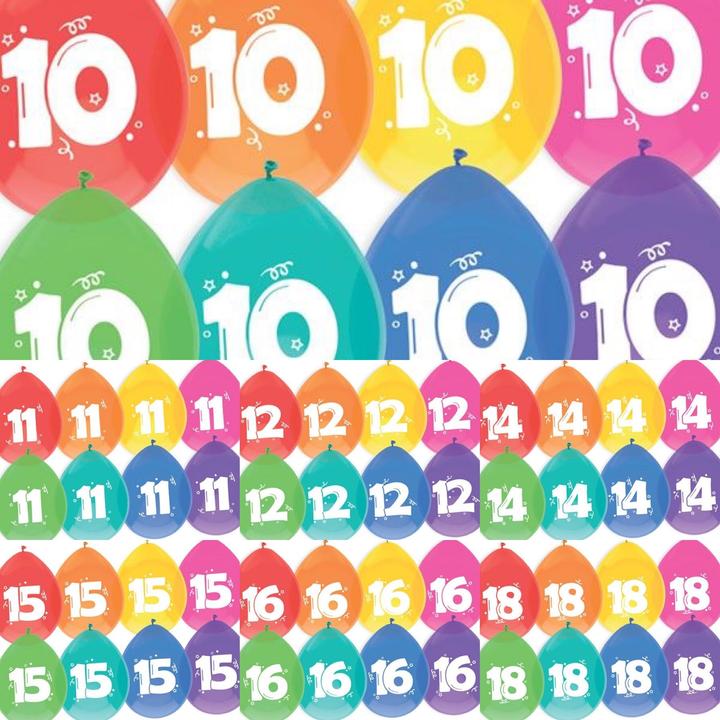 Produktbild Unique Luftballons 8er Pack Zahl 9 (8 x)