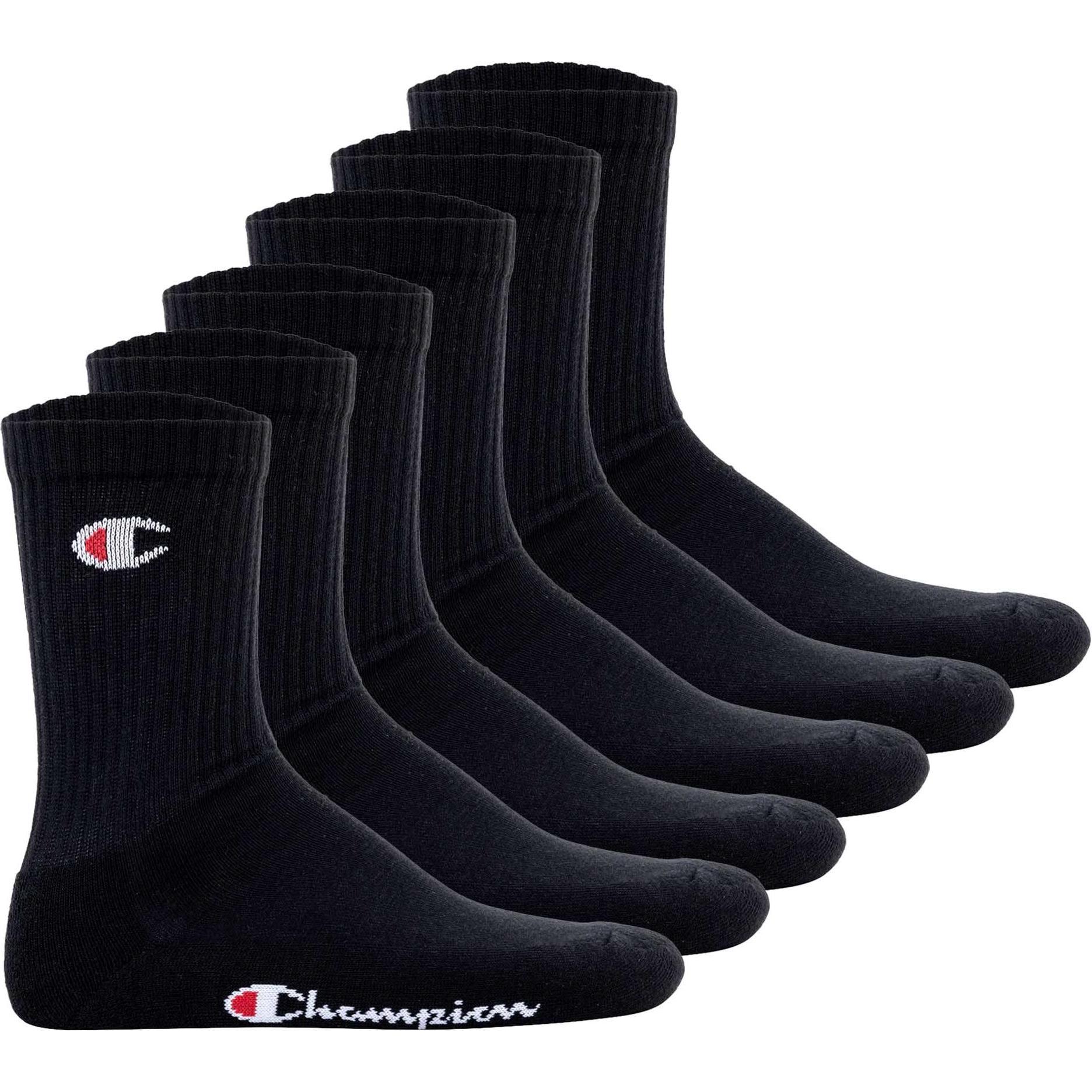 Champion, Herren, Socken, Core Socks, Schwarz, (6er Pack, 35 - 38)