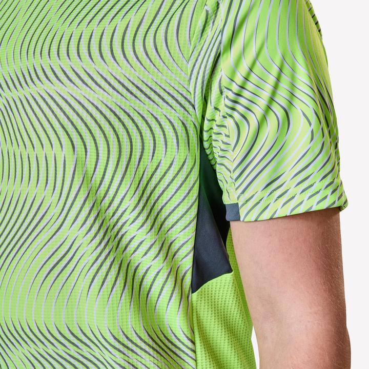 Image du produit Kipsta Maillot De Football Adulte Manches Courtes Viralto Wave Jaune, Gris, Noir (S)
