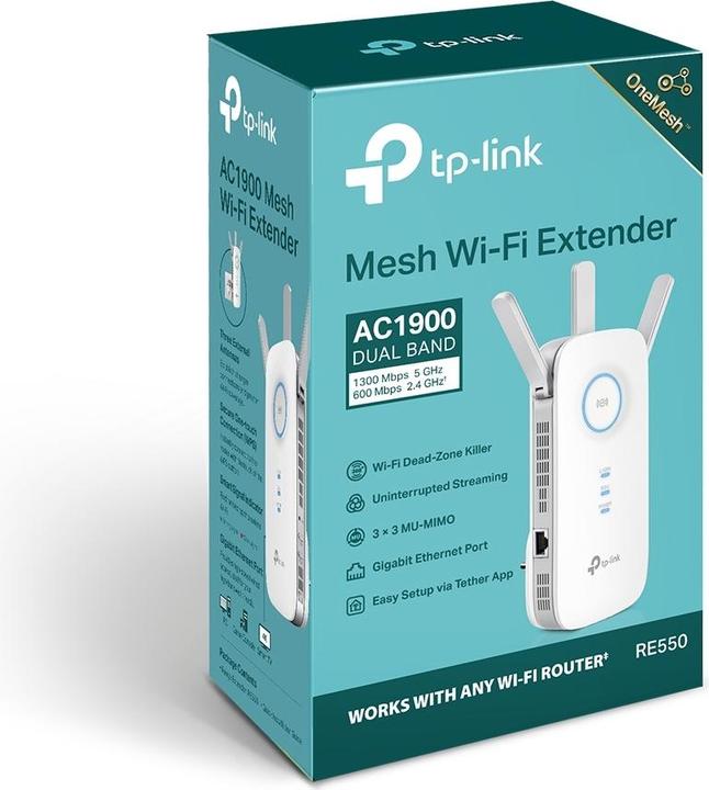 Immagine prodotto TP-Link RE550 WLAN Verstärker Repeater AC1900 (Dual-WLAN AC + N, 1300MBit/s 5GHz + 600MBit/s 2,4GHz (1300 Mbit/s, 600 Mbit/s)