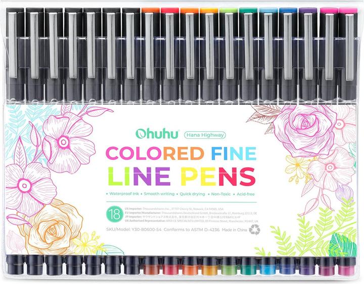 Image du produit Ohuhu Crayons à dessin Feinliner (18x)