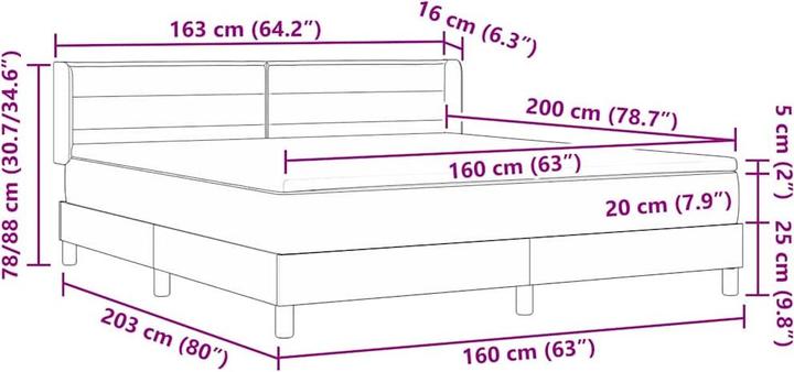 Produktbild vidaXL Boxspringbett (160 x 200 cm)
