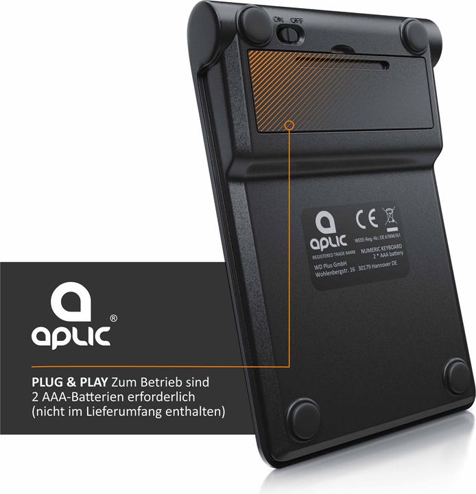 Produktbild Aplic Bluetooth Numpad (Nummernblock, Kabellos)