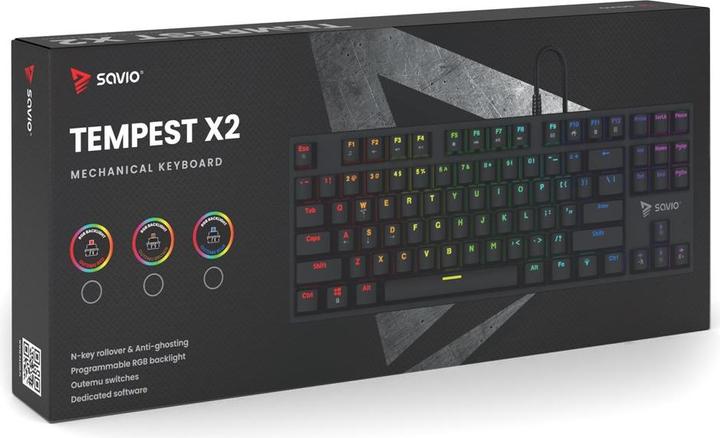 Actual product image Savio Savgk-Tempest X2 Red (Eng. Int., Cable)