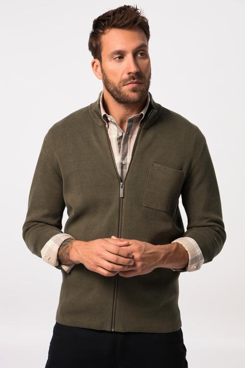 Produktbild JP1880 JP AWARE Strickjacke, Strukturstrick, Vintage Look, Stehkragen (6XL)