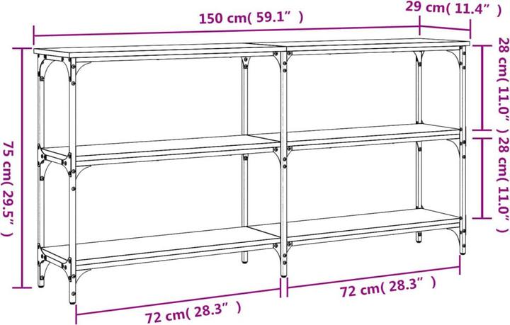 Actual product image vidaXL Konsolentisch (150 x 29 x 75 cm)