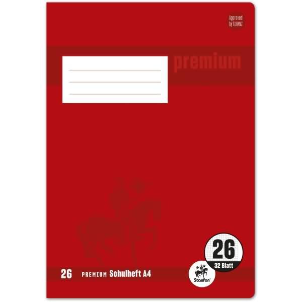 Staufen, Heft + Block, Doppelheft Premium Lineatur 26 kariert DIN A4 Aussenrand, 32 Blatt (A4, Kariert, Weicher Einband)