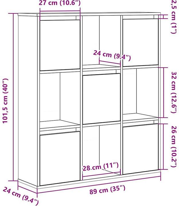 Immagine prodotto vidaXL Bücherregal (89 x 24 x 101.50 cm)