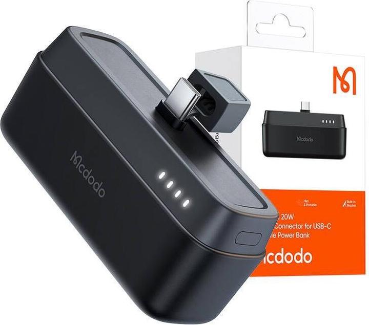 Immagine prodotto Mcdodo Power Bank MC-6301 20W, 5000mAh a USB-C (nero) (5000 mAh, 20 W, 18.50 Wh)
