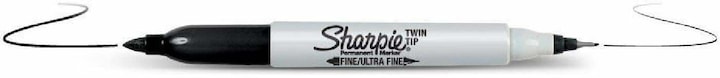 Sharpie twin tip (Black, 1 mm, 1 x)
