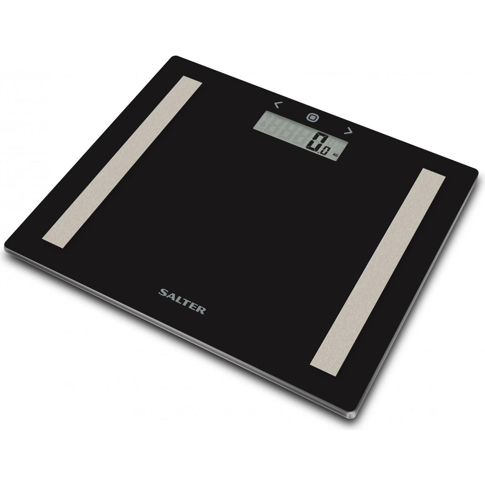 Salter, Bilancia pesapersone, Bilance 9113 BK3R Bilancia da bagno compatta con analizzatore in vetro - Nero (150 kg)