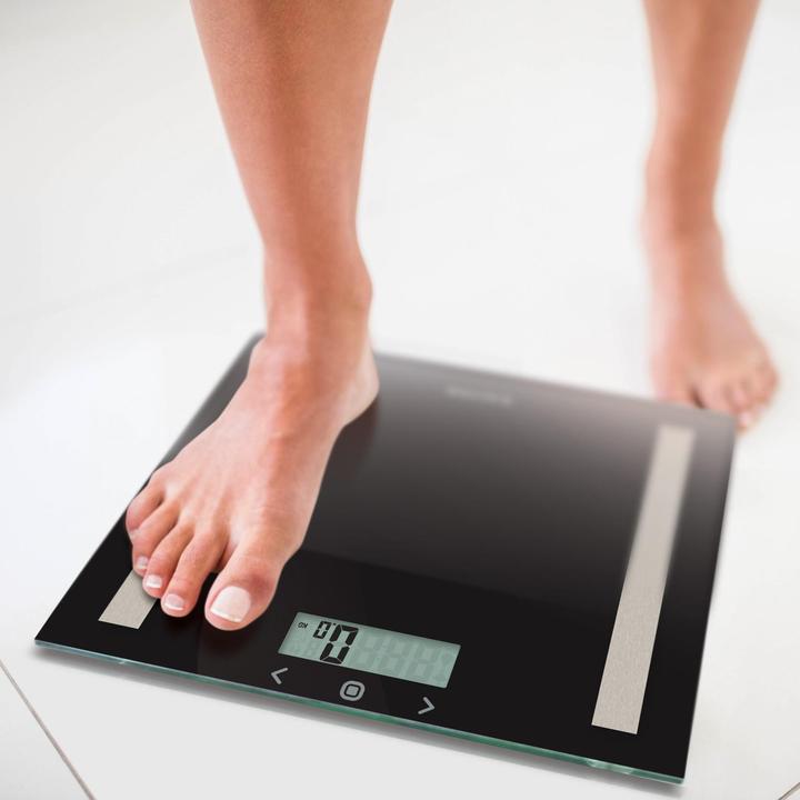 Actual product image Salter Scales 9113 BK3R Compact Glass Analyzer Bathroom Scales - Black (150 kg)