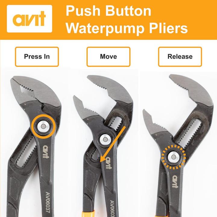 Produktbild Avit Wasserpumpenzange mit Druckknopf 175 mm (175 mm)