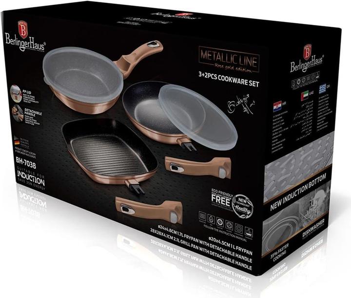Produktbild BerlingerHaus 3 GRANITE BAKING KIT BH-7038 (Bratpfanne, Grillpfanne, Aluminium, 28 x 4.10 cm)
