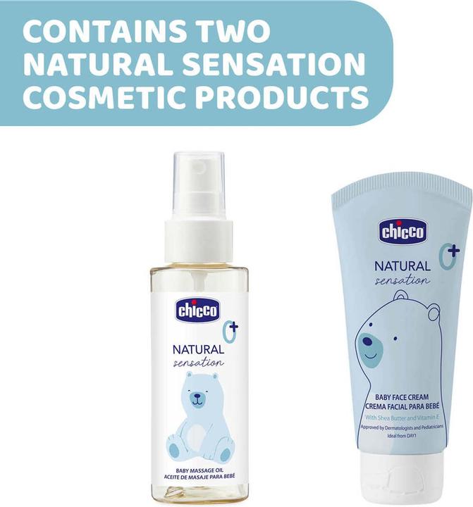Actual product image Chicco Set 5 (1 x massage oil 100ml / 1 x face cream 50ml) - 0m+