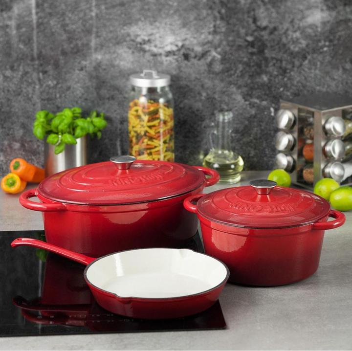 Produktbild Kinghoff ENAMELED IRON FRYER 30CM KH-1530 (Bräter + Schmortopf, Gusseisen)