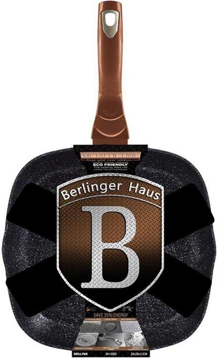 Actual product image BerlingerHaus Granite pan 28 cm BH-1889 ROSE GOLD NOIR (Grill pan, Aluminium)