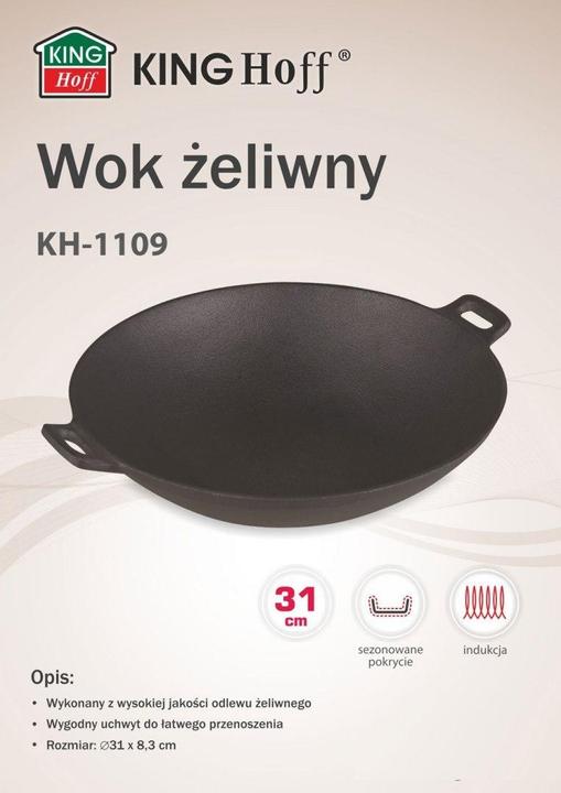 Actual product image Kinghoff Cast iron frying pan 31cm KH-1109 INDUCTION (Frying pan, Cast iron, 31 x 8.30 cm)