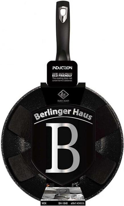 Produktbild BerlingerHaus WOK GRANITE FRY 28cm Black Silver BH-1848 (28 cm, Wok Pfanne)