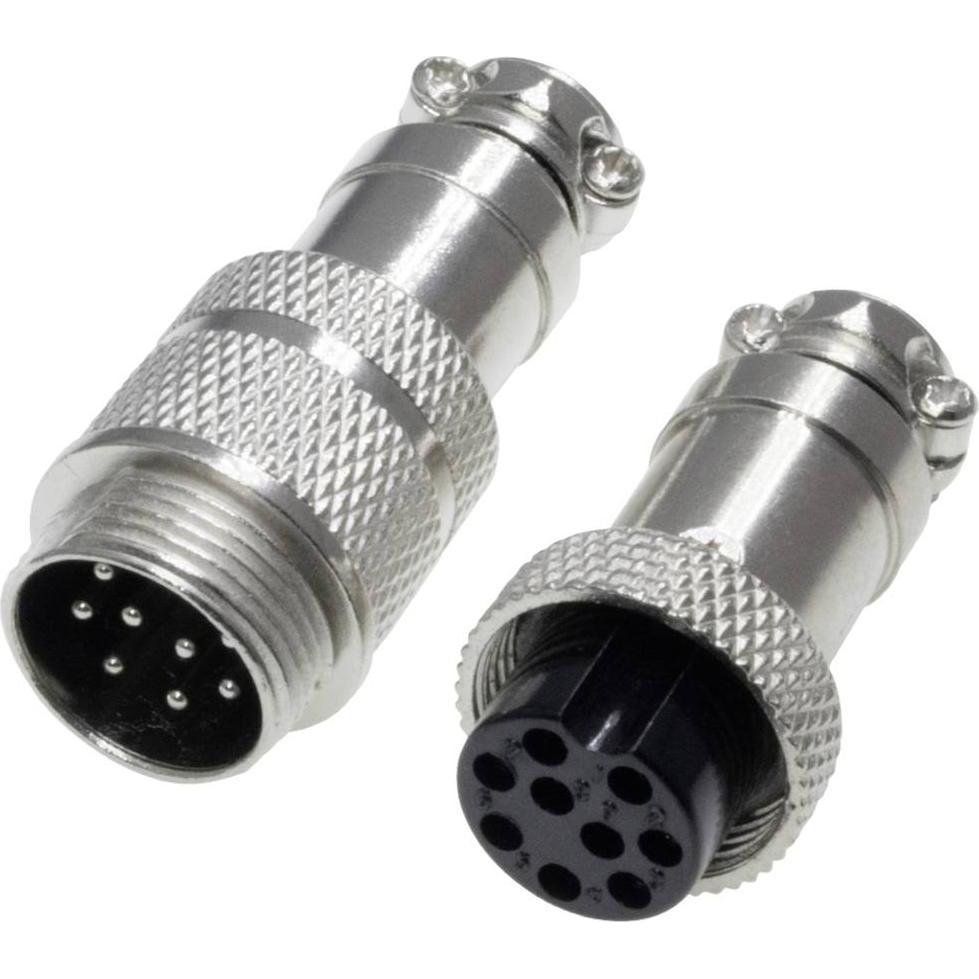 No Name 453567 Rundsteckverbinder Stecker, Buchse Gesamtpolzahl: 9 1 Set, Elektronikkabel + Stecker