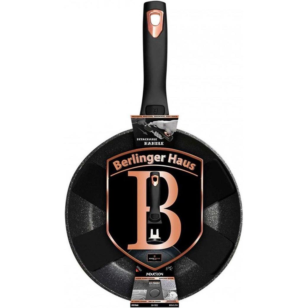 Thumbnail - BerlingerHaus GRANITE FRY 28cm Black ROSE BH-1952, Pfanne + Kochtopf, Schwarz