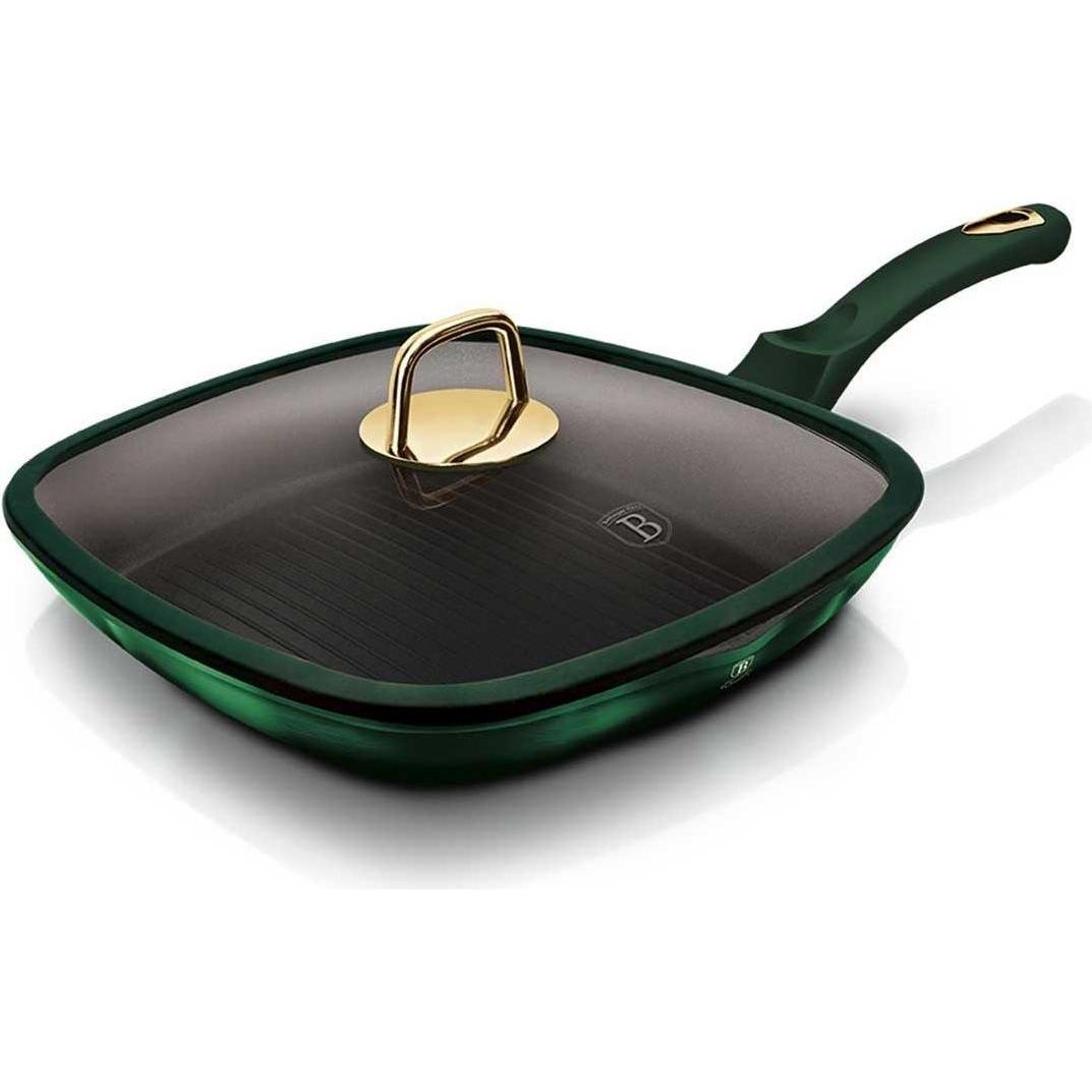 BerlingerHaus TITANI GRILL 28cm BH-6051 EMERALD, Pfanne + Kochtopf, Grün